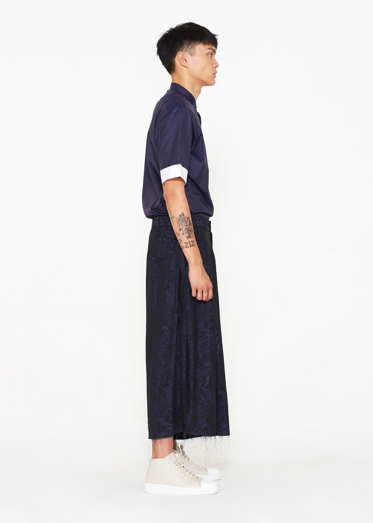 Short Sleeve Blue Cotton Tunic