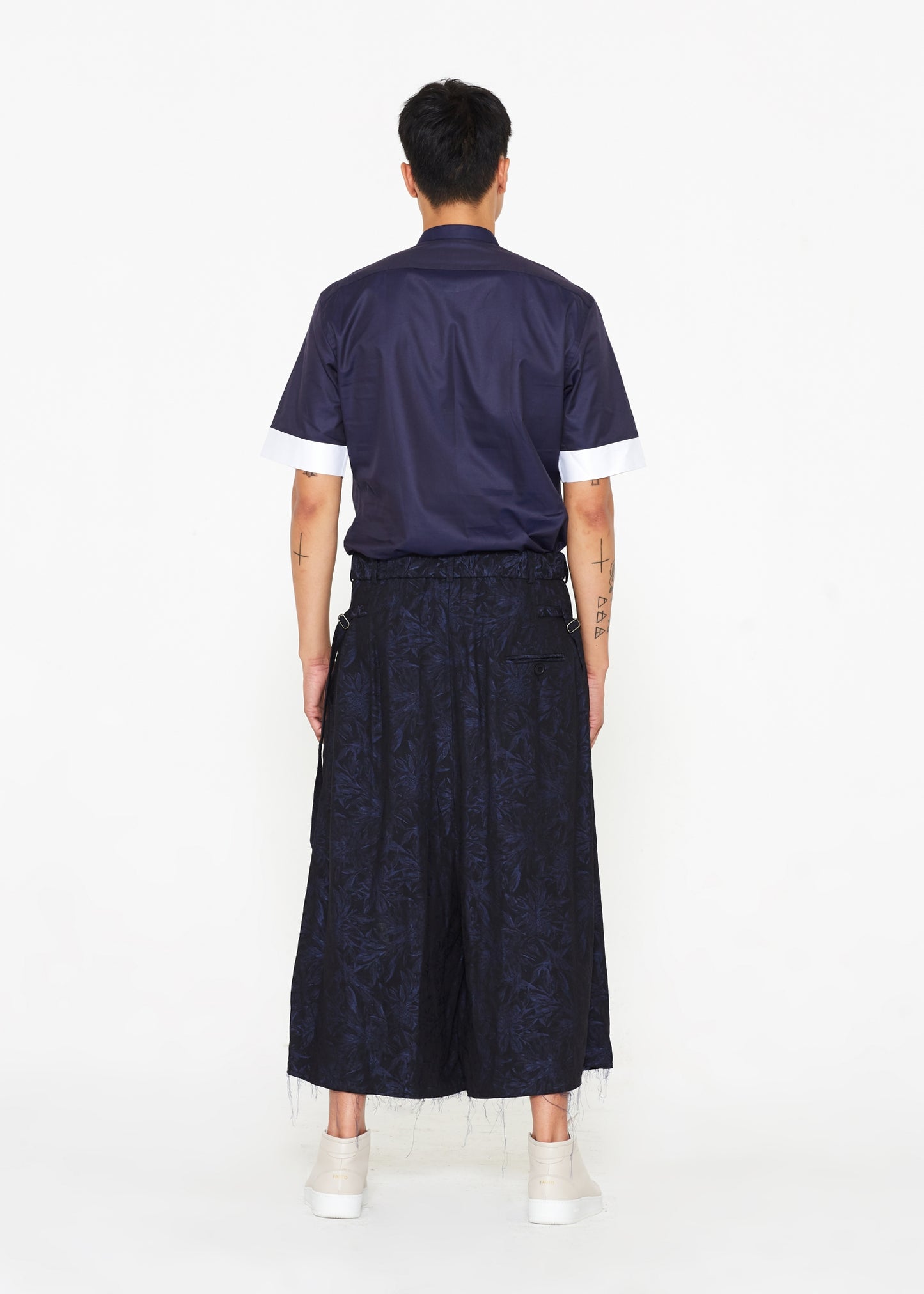 Short Sleeve Blue Cotton Tunic