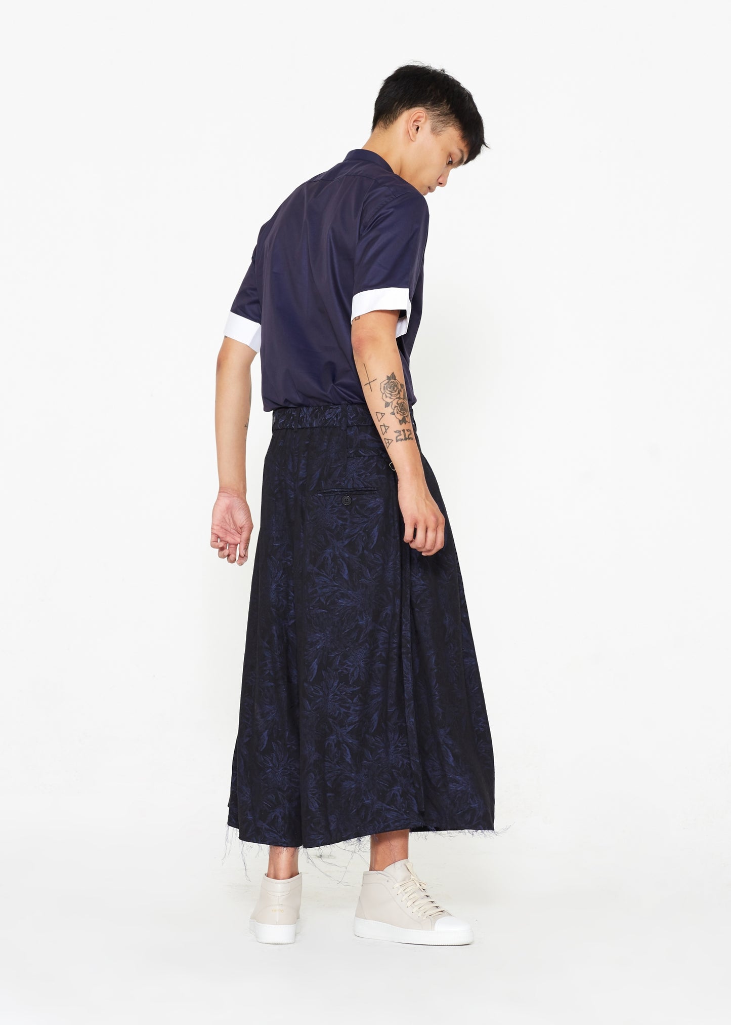 Short Sleeve Blue Cotton Tunic