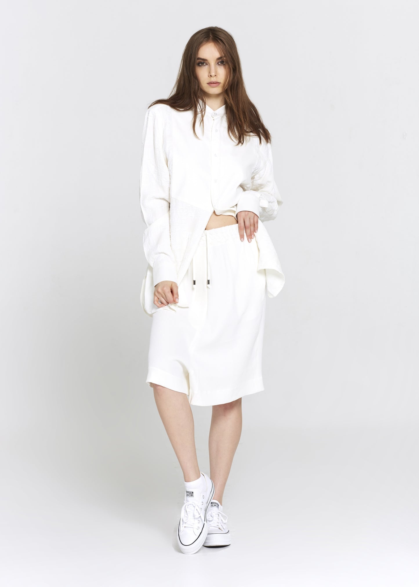 Off-White Cotton Crepe Tunic