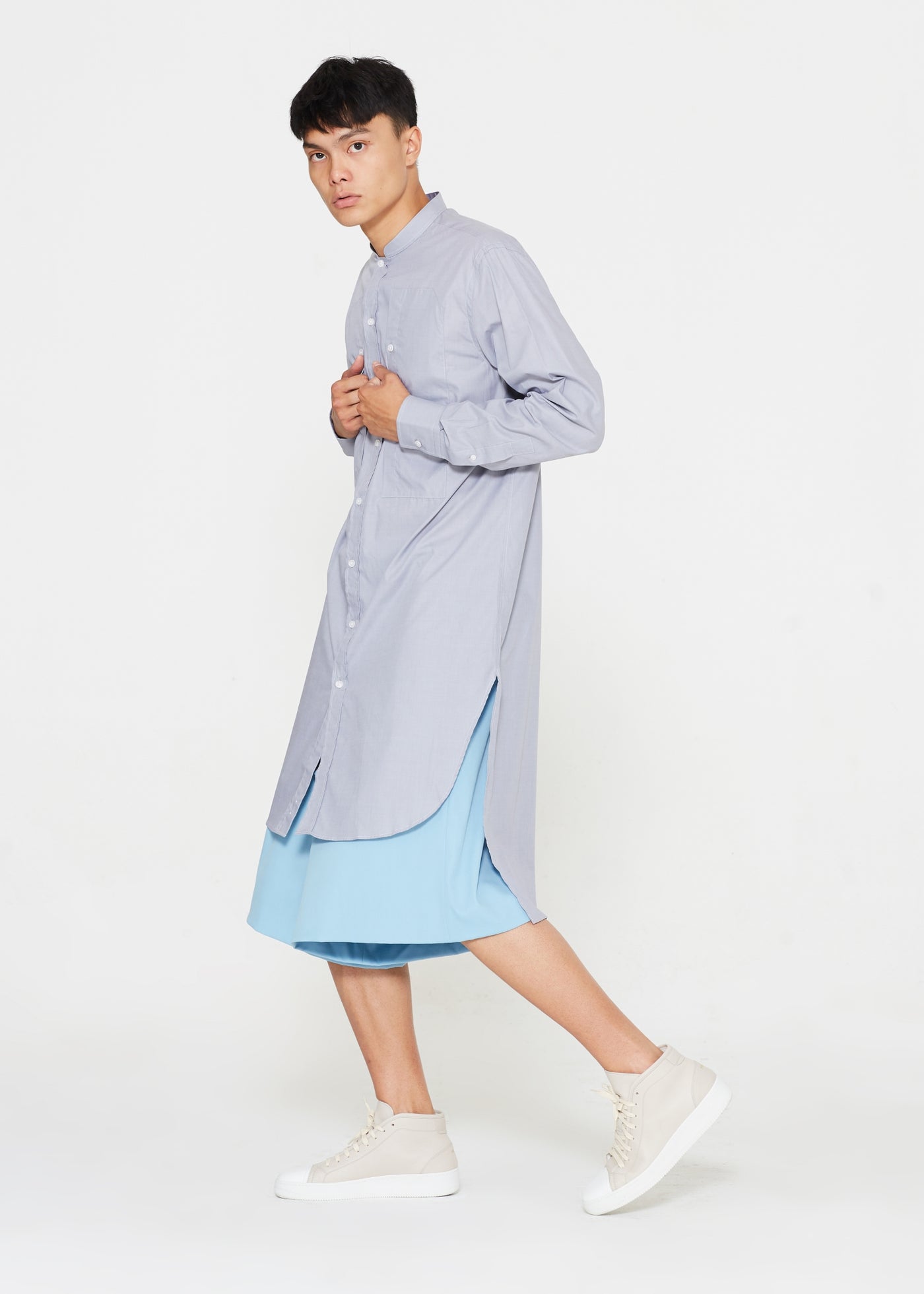 Grey Tunic With Chest Pockets