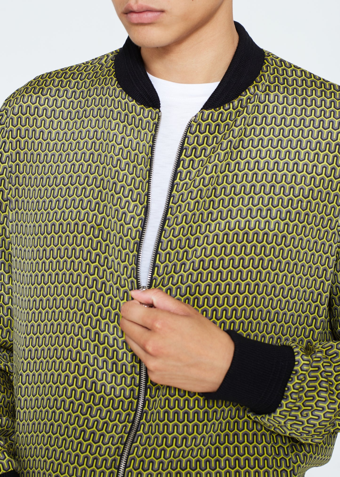 "The Classic Bomber" in Yellow & Black Print