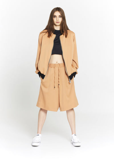 "The Limited Edition Super 150 Wool Bomber" in Peach