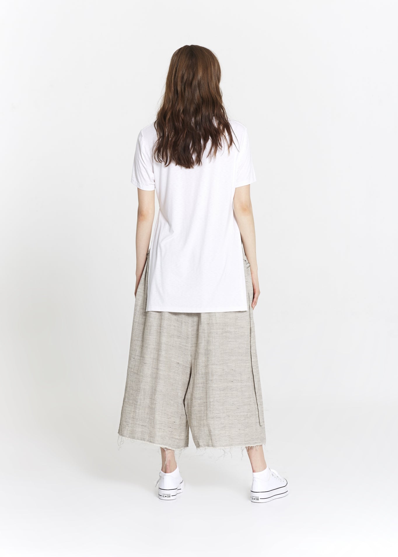 "The Skirt Pant" in Beige Linen