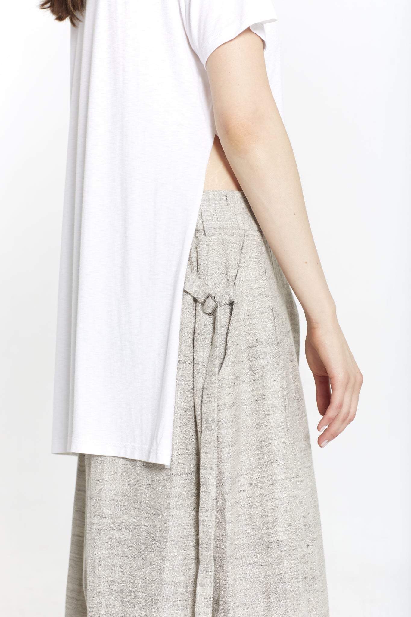 "The Skirt Pant" in Beige Linen