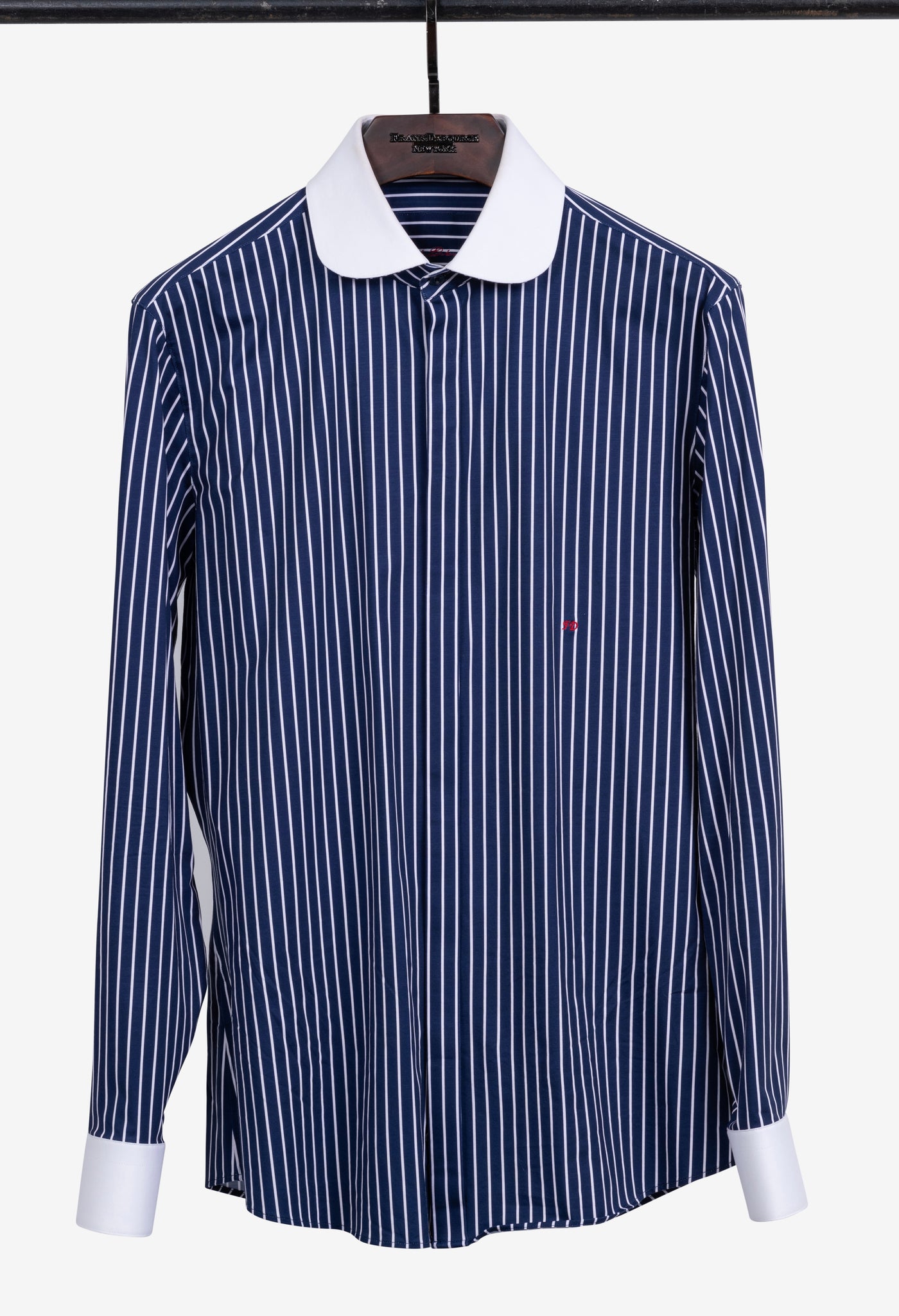 Mallard Blue pinstripe White  Club Collar Shirt